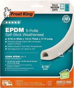 img 1 attached to 🌬️ Frost King V25WA D-Section Rubber Self-Stick Weatherseal Tape: White, 5/16"W x 1/4"T x 17 ft L, Effective Weatherproofing Solution