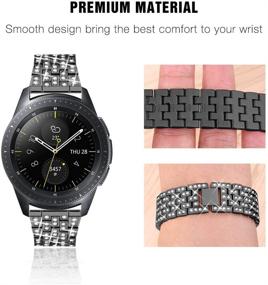 img 3 attached to 🌟 Подходящий ремешок Supoix для Galaxy Watch - 2 штуки 20 мм Блинг-металлическая замена для Samsung Galaxy 3 41 мм / Watch 42 мм - Женский ювелирный ремешок для Active 2 (Черный)