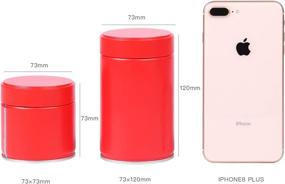 img 3 attached to Tianhui Airtight Round Tins: Small, Portable Storage Solution for Matcha Powder, Tea, Coffee Beans - Modern, Red Design (3Small, 73x73mm)