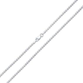 img 4 attached to Verona Jewelers 925 Sterling Silver Italian 1.5MM and 2MM Silver Bead Ball Chain Necklace Set, High-Quality Sterling Silver Bead Necklace, Stylish Silver Ball Necklaces for Women and Men, Italian Bead Necklace Collection, Solid Dog Tag Chain Army Necklace