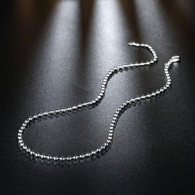 img 3 attached to Verona Jewelers 925 Sterling Silver Italian 1.5MM and 2MM Silver Bead Ball Chain Necklace Set, High-Quality Sterling Silver Bead Necklace, Stylish Silver Ball Necklaces for Women and Men, Italian Bead Necklace Collection, Solid Dog Tag Chain Army Necklace
