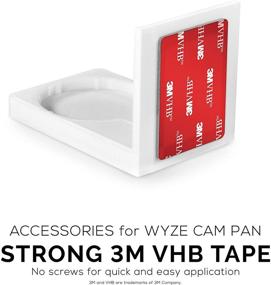 img 1 attached to 📷 Brainwavz Screwless Wall Mount Kit for Wyze Cam Pan - Easy Installation, Full Tilt & Pan Function, No Drilling, Strong Adhesive Mount (White)