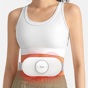 img 4 attached to 💪 Cordless Slimming Belt with Heat & Massage Modes, Smart Remote Control Heating Massager for Abdomen, Waist, and Back, Enhancing Blood Flow, Weight Loss, and Pain Relief