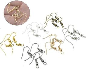 img 3 attached to Premium 600Pcs Earring Hooks Fish Hook for DIY Jewelry Findings - 6 Color Plated Earring Wires Hoops with Ball and Coil - Suitable for Women, Men, Children - Gold, Silver, Black, K White, K Gold, Bronze