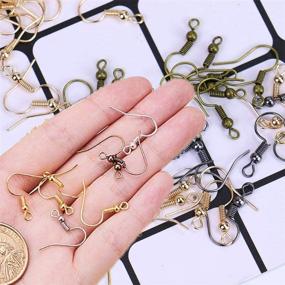 img 2 attached to Premium 600Pcs Earring Hooks Fish Hook for DIY Jewelry Findings - 6 Color Plated Earring Wires Hoops with Ball and Coil - Suitable for Women, Men, Children - Gold, Silver, Black, K White, K Gold, Bronze