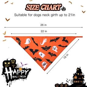 img 3 attached to 🎃 Halloween Dog Bandana Set - 4 Pack of Triangle Bibs Scarf with Pumpkin, Ghost, and Holiday Patterns for Dogs, Puppies, and Cats - SCENEREAL Accessories