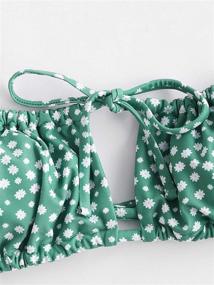 img 3 attached to 👙 ZAFUL Women's Ribbed Ruched Swimwear: Aesthetic Swimwear for Women in Swimsuits and Cover-ups