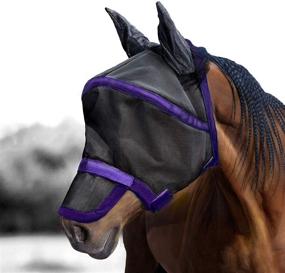 img 3 attached to 🐴 Harrison Howard Maskology Supreme Horse Fly Mask Black/Purple: Exceptional Protection for Your Equine Companion