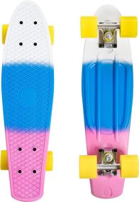 img 4 attached to Kids Boys Girls High Bounce Skateboards 22 Inch Complete Classic 🛹 Skateboard - Retro Mini Cruiser with ABEC 7 Bearings and PU Wheels