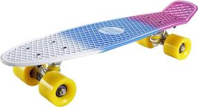 img 3 attached to Kids Boys Girls High Bounce Skateboards 22 Inch Complete Classic 🛹 Skateboard - Retro Mini Cruiser with ABEC 7 Bearings and PU Wheels