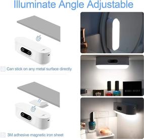 img 1 attached to FERSWE Rechargeable Touch Lights - Adjustable Color Temperature/Brightness, Battery Operated LED 🔦 Tap Lights for Closet, Bedside, Bedroom - Magnet Stick on Cabinet Lighting for Cupboard