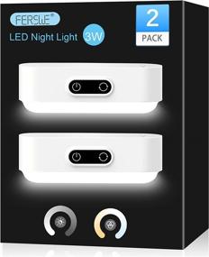 img 4 attached to FERSWE Rechargeable Touch Lights - Adjustable Color Temperature/Brightness, Battery Operated LED 🔦 Tap Lights for Closet, Bedside, Bedroom - Magnet Stick on Cabinet Lighting for Cupboard