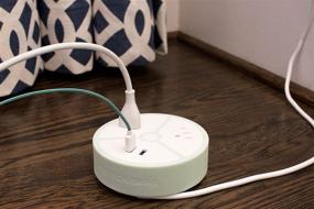 img 3 attached to Tech Candy Power House: A Stylish and Efficient 6 ft Cord Extension Cord Organizer Power Strip with 2 USB Ports, 2 Outlet Plugs, Smart Technology, and Fast Trendy Design in Pretty Mint