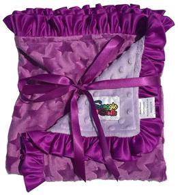 img 2 attached to Adorable Reversible Minky Velboa Stroller Blanket for Baby Girls - Choose Color!