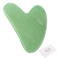 gua sha facial tool: nature jade stone guasha massage for 🧡 scraping facial and spa acupuncture therapy - heart shape jade trigger point treatment logo