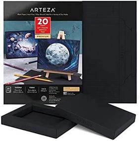 img 1 attached to 🎨 Arteza Black Sketch Paper Foldable Canvas Pad: 5x6.6 Inches, 20 Sheets - Heavyweight Acid-Free Paper for Artists' Dry Media