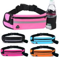 🏃 wameay sports pocket belt - ideal for running, jogging, gym, outdoor activities, hiking, skiing - portable purse for personal necessities and water bottles (pink) logo