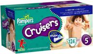 pampers cruisers dry max diapers, size 5, 124 count: ultimate comfort and maximum absorbency for active babies logo