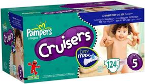 img 1 attached to Pampers Cruisers Dry Max Diapers, Size 5, 124 Count: Ultimate Comfort and Maximum Absorbency for Active Babies