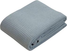 img 4 attached to Ultra-Cozy 100% Soft Premium Ringspun Cotton Thermal Blanket - Full/Queen 🛏️ Size - Platinum - Perfect for Layering Beds, Snuggling, and Long-Lasting Comfort