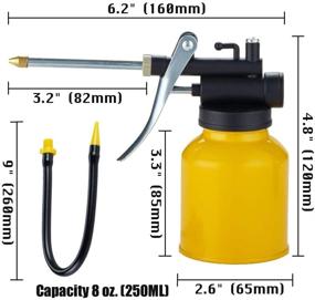 img 1 attached to 🔧 Профессиональный насос для масла Junchi с емкостью 8 унций, с удлиненным металлическим и гибким наконечником.