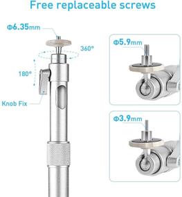 img 1 attached to Простота и гибкость просмотра: Универсальное крепление для проектора с поворотом на 360° и выдвижной рукой