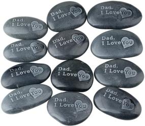 img 2 attached to 🎁 Premium Engraved Inspirational Stones for Father's Day: Expressing Love to Dad- SUNYIK Black, Pack of 1 (1.3-2 inches)