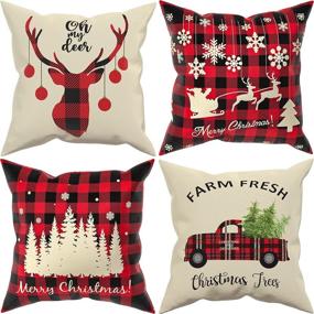 img 4 attached to Pantula Christmas Pillowcase Farmhouse Decorations