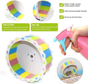 img 1 attached to Wooden Silent Hamster Wheel Toy: Non-Slip Exercise Wheel for Syrian Hamster & Gerbils – Cage Accessories, Spinner