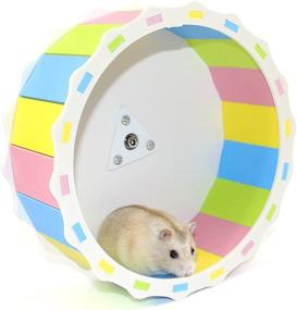 img 4 attached to Wooden Silent Hamster Wheel Toy: Non-Slip Exercise Wheel for Syrian Hamster & Gerbils – Cage Accessories, Spinner