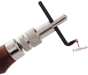 img 2 attached to Co-link регулируемый желобковый нож для шитья краев кожи 1 мм с деревянной рукояткой - премиум инструмент для кожевничества для точного желобкования и вырезания.