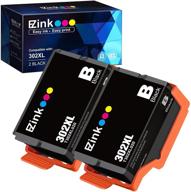 🖨️ e-z ink remanufactured ink cartridges for epson expression premium xp-6100/xp-6000 (2 black) - compatible with epson 302xl 302 t302xl t302 logo