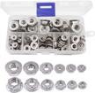 🔩 binifimux 70pcs hexagon serrated flange nuts assortment kit - 304 stainless steel, includes 7 sizes: #6, #8, #10, 3/16", 1/4", 5/16", 3/8 logo