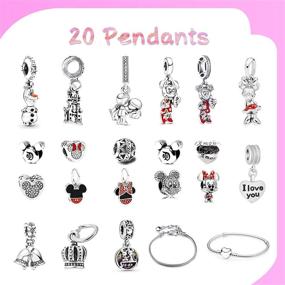 img 1 attached to 🎀 Charming DIY Bracelets for Girls: Mickey Mouse Beads for Pandora Charm Bracelets | Jewelry Making Kit with Pink Gift Box