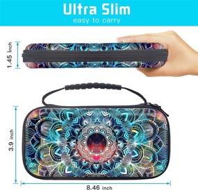 img 1 attached to 🎮 VORI Carrying Case for Nintendo Switch Lite 2019, Portable Hard Shell with 8 Game Cartridges, Mandala Galaxy Design - Protective Cover and Accessory Kit for Nintendo Switch Lite Console