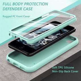 img 3 attached to 📱 Rugged Defender Case for iPod Touch 7/6/5, Shockproof Silicone Full Body Cover with Built-in Screen Protector - Mint Green