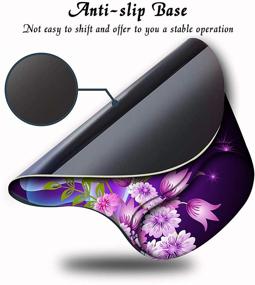 img 2 attached to 🦋 Ergonomic Mouse Pad with Wrist Support, Non-Slip Base, Large Purple Butterfly Design – Ideal Office Desk Supplies and Décor Accessories for Women and Girls