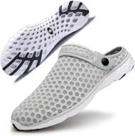 👞 meduman dark blue men's breathable slippers sandals: superior comfort and style logo