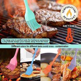 img 3 attached to 🔥 Set of 5 Heat Resistant Silicone Pastry Basting Brushes for BBQ Grill, Kitchen, Barbecues, and Baking - Spread Sauce, Butter, Oil - Dishwasher Safe