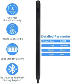 img 2 attached to 🖊️ Evach стилус высокой чувствительности для Amazon Kindle Fire 10 - 1,5 мм ультратонкий наконечник, емкостной цифровой карандаш черного цвета