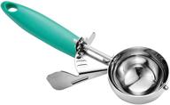 🥄 junadael j portion scoop: 2.75 oz disher scoop, #16 cookie scoop, 5.5 tbsp, green handle - ideal for portion control, cookie dough, cupcake batter, ice cream logo