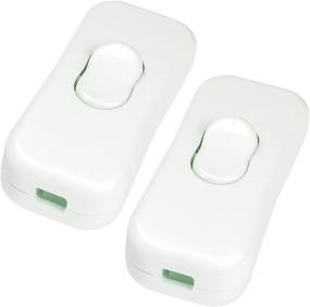 img 2 attached to 💡 Convenient Inline Appliance Switch - On-Off DPST Control Rocker Lamp Switch for Bedroom Table Lamp Desk LED Lights White (2Pack)