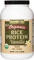 🌾 premium nutribiotic certified organic rice protein vanilla: low carb vegan powder, raw & kosher, gluten & gmo free - 3lb, keto friendly logo