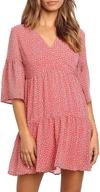 👗 mitilly women's polka dot ruffle v neck t-shirt dress with pockets – swingy and casual logo