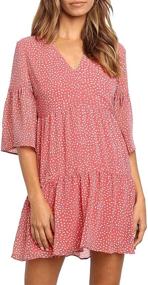 img 4 attached to 👗 MITILLY Women's Polka Dot Ruffle V Neck T-Shirt Dress with Pockets – Swingy and Casual