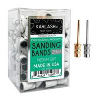 💅 комплект для ухода за ногтями karlash professional nail sanding bands zebra средней зернистости + 2 мандреля - премиум набор для ухода за ногтями. логотип