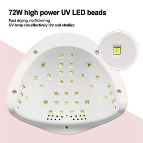 img 1 attached to 💅 FITNATE Лампа для гель-лака UV LED 72W с 4 таймерами и автосенсором для быстрого высыхания. В комплекте с дополнительным маникюрным набором - идеально подходит для ногтей на руках и ногах, идеально подходит для домашнего и салонного использования. Розовая.