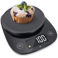 🍽️ greater goods kitchen table top scale: ultra accurate model for precise food and coffee weighing, ideal for nutrition and meal prep, measures in grams, ounces, milliliters, and pounds (double black) logo