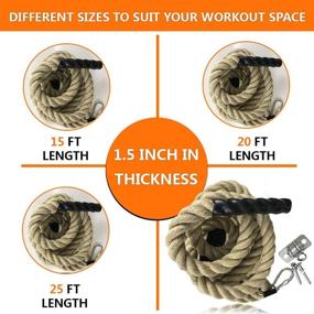 img 2 attached to 🧗 AJAFIT Gym Climbing Rope: Versatile 1.5 Inch Diameter Fitness Rope for Indoor or Outdoor Workouts - Multiple Lengths Available, Easy Installation, Heavy Duty Manila Hemp - Includes Hanger!