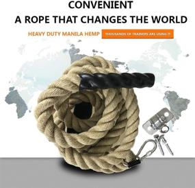 img 3 attached to 🧗 AJAFIT Gym Climbing Rope: Versatile 1.5 Inch Diameter Fitness Rope for Indoor or Outdoor Workouts - Multiple Lengths Available, Easy Installation, Heavy Duty Manila Hemp - Includes Hanger!